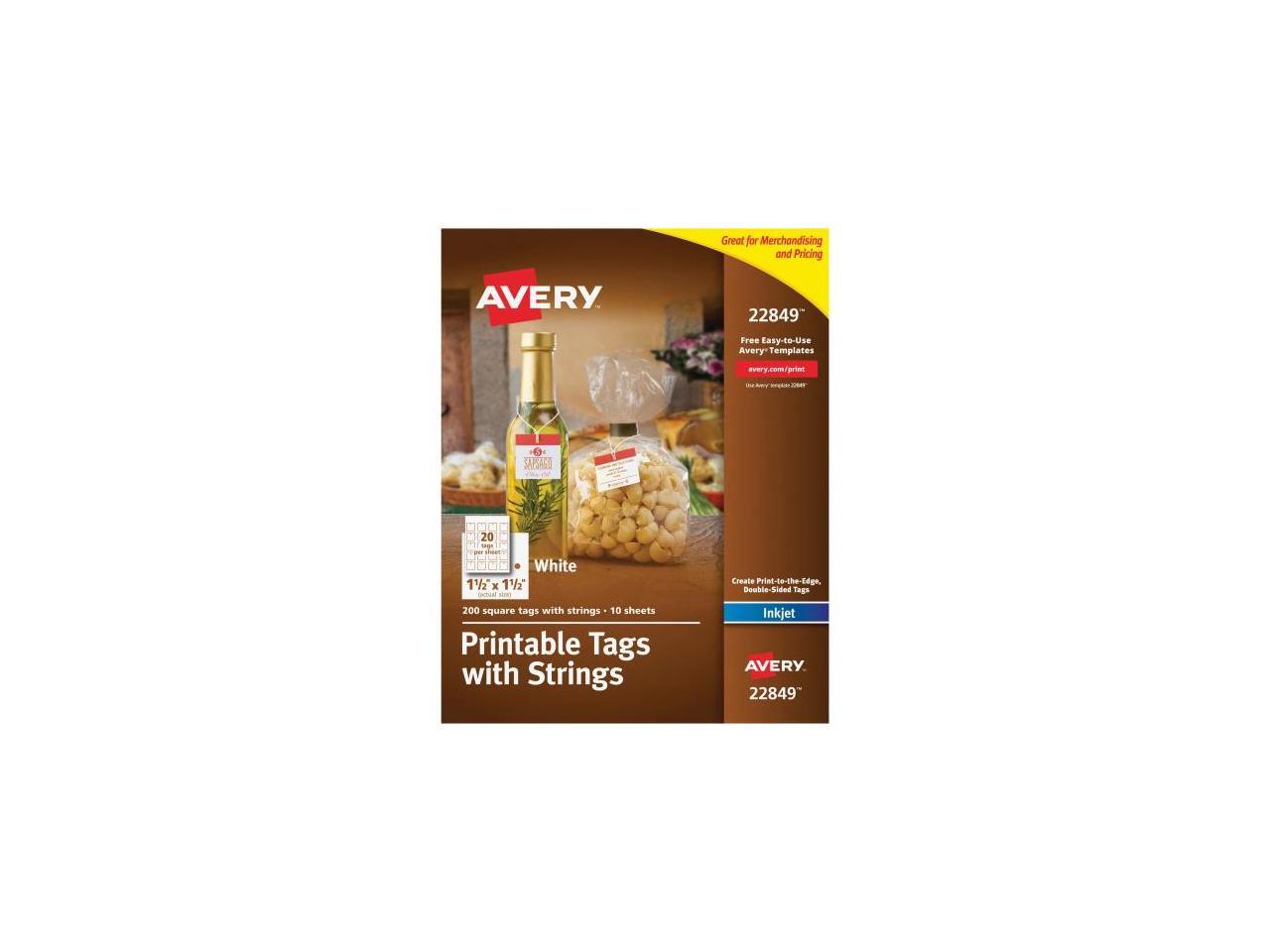 Avery Printable Tags with Strings, 1.5" x 1.5", 200 Tags (22849) | eBay