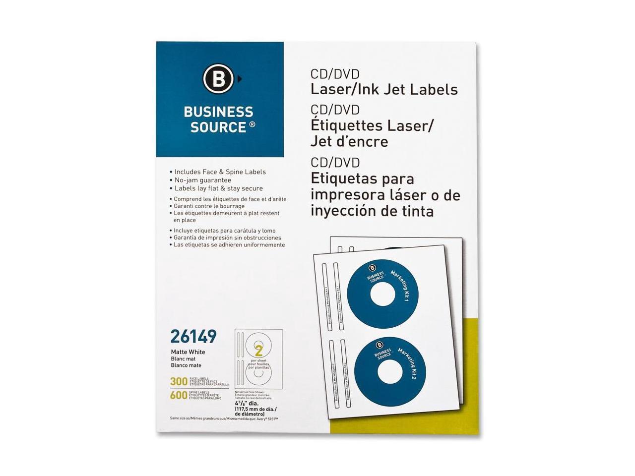 business source white laser labels 26107