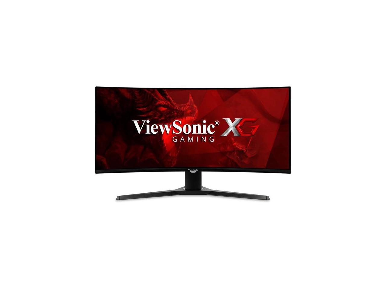 ViewSonic VX3418-2KPC 34 Inch 21:9 UltraWide WQHD 1440p 144Hz 1ms Curved  Gaming Monitor with Adaptive-Sync Eye Care HDMI and Display Port 