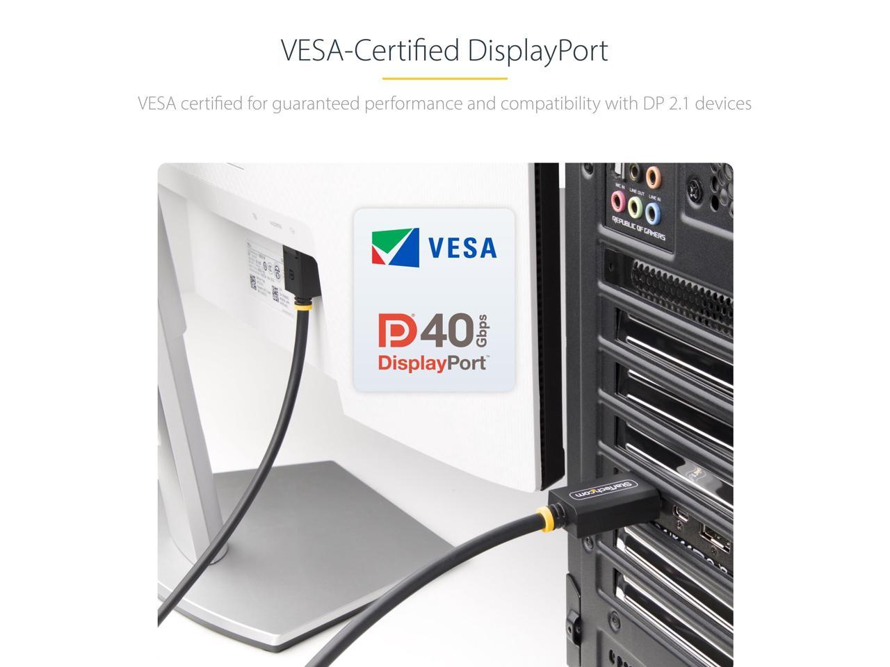 StarTech 3m (10ft) DisplayPort 2.1 Cable, VESA Certified DP40 DisplayPort Cable