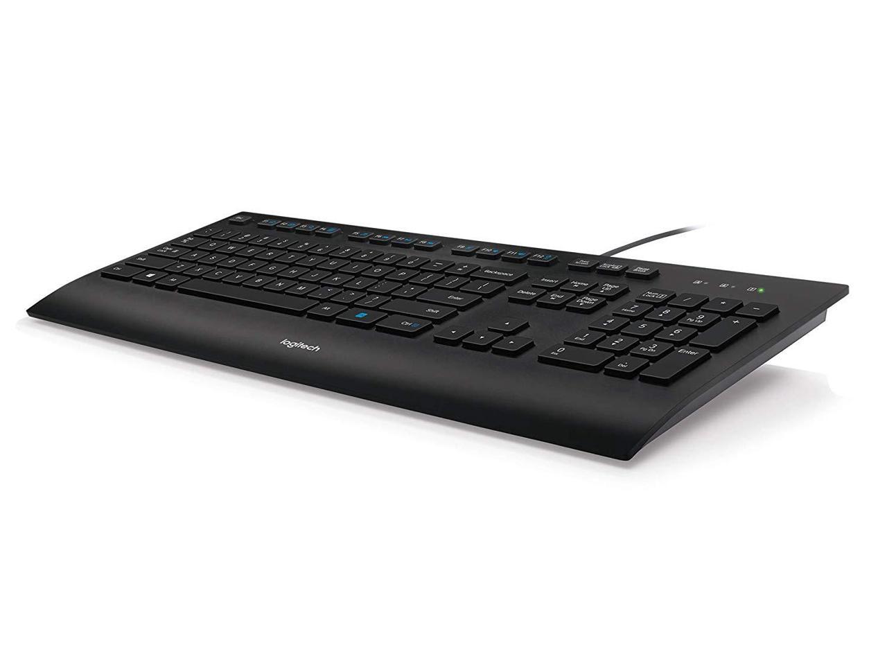 Logitech corded keyboard k280e black usb обзор