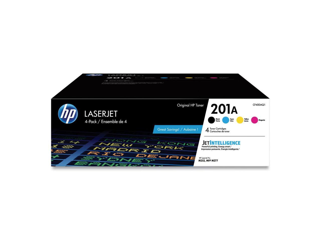 Оригинальные картриджи с тонером LaserJet HP 201A, CF4, в упаковке из 4-х черных/голубых/пурпурных/желтых картриджей