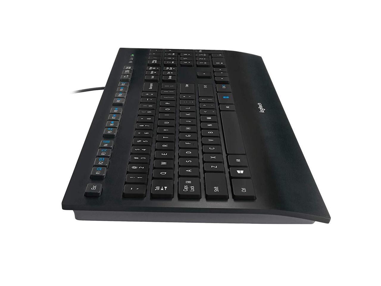 Logitech corded keyboard k280e black usb обзор