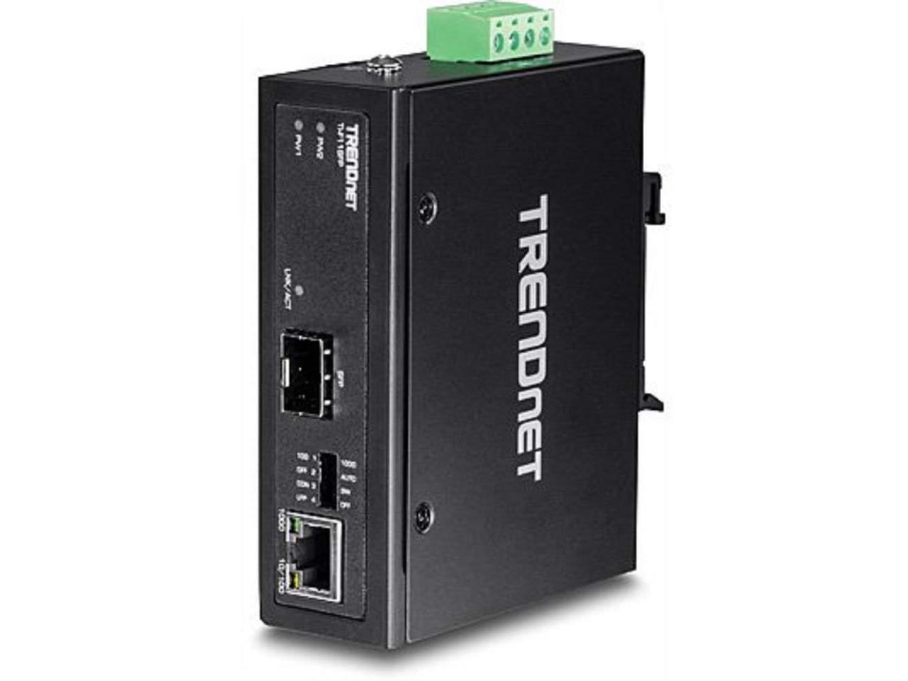 TRENDnet Hardened Industrial 100/1000 Base-T to SFP Media Converter - Picture 1 of 12