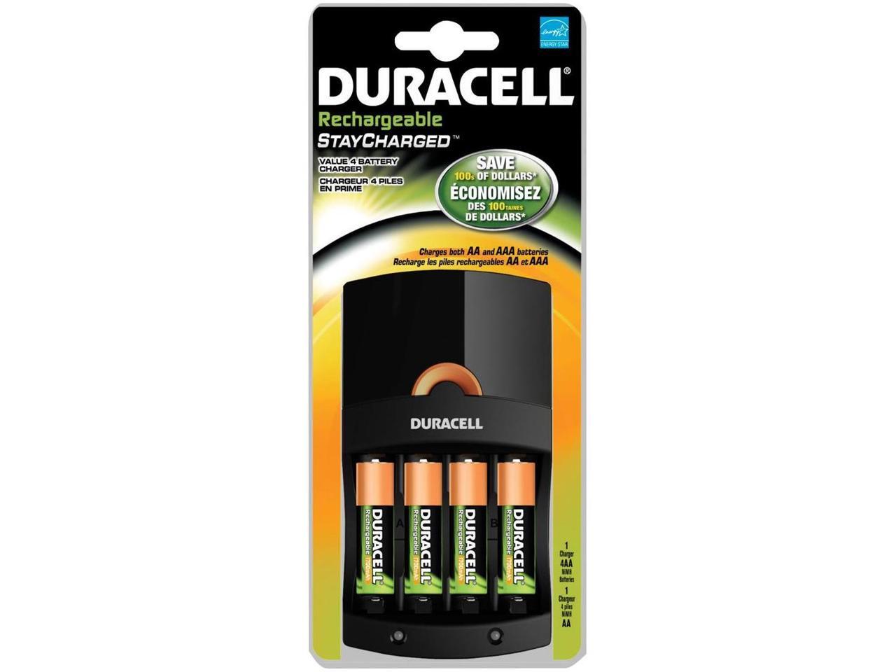 DURACELL Ion Speed AA/AAA Battery Charger with 4 Rechargeable NiMH AA