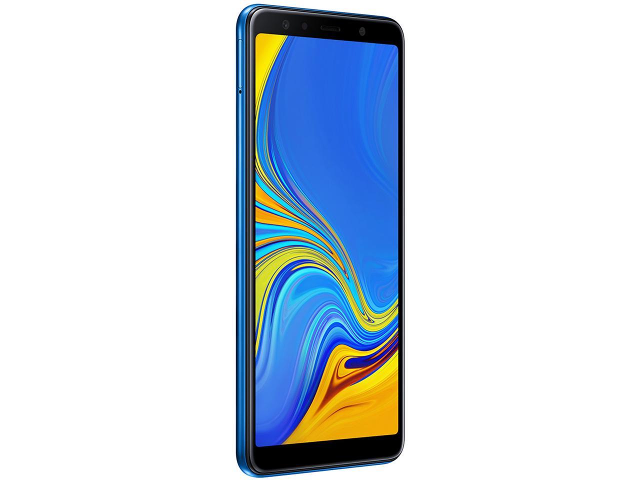 Шлейф для samsung a750 galaxy a7 2018 кнопка включения сканер отпечатка пальца синий