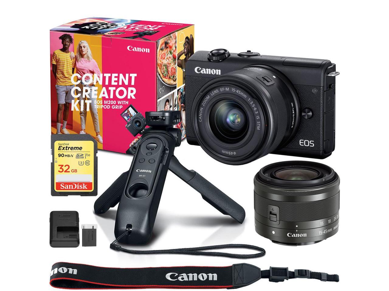 Canon EOS M200 Mirrorless Digital Camera Content Creator Kit Black