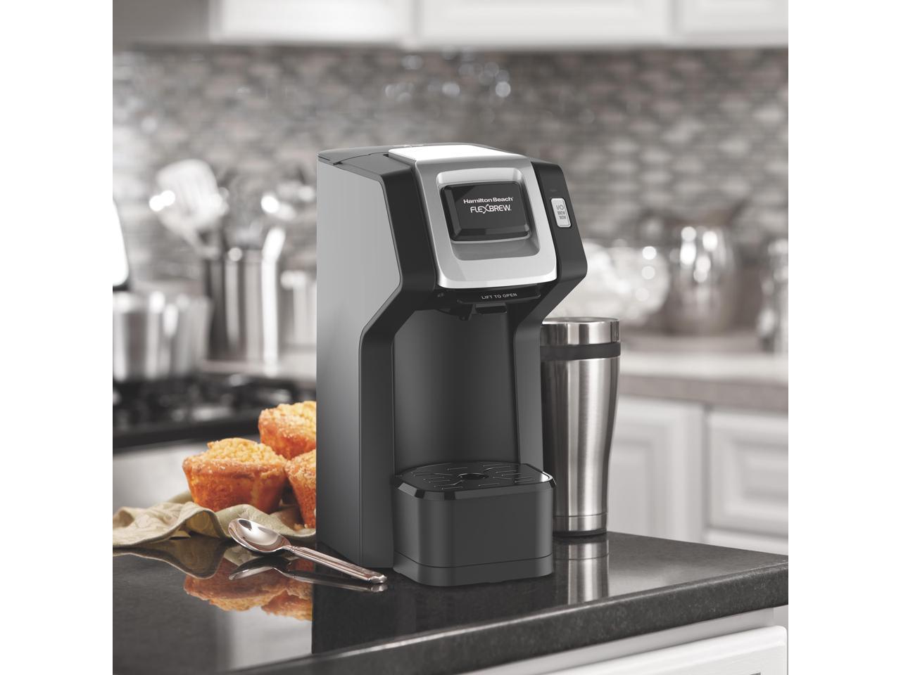 Hamilton Beach 49974 FlexBrew Single-Serve Coffee Maker, Black & Silver