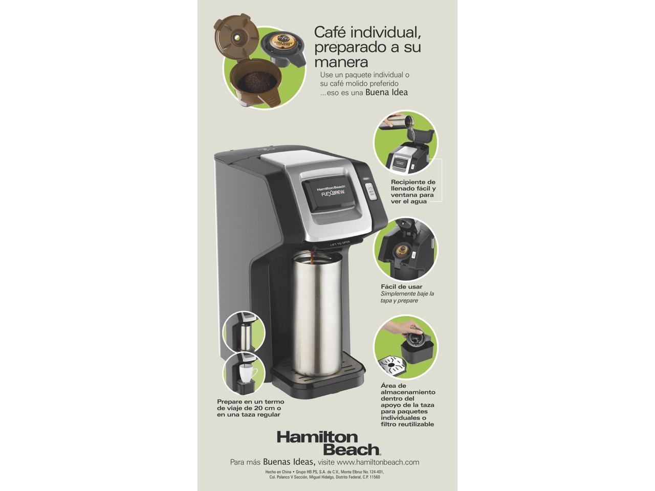 Hamilton Beach 49974 FlexBrew Single-Serve Coffee Maker, Black & Silver