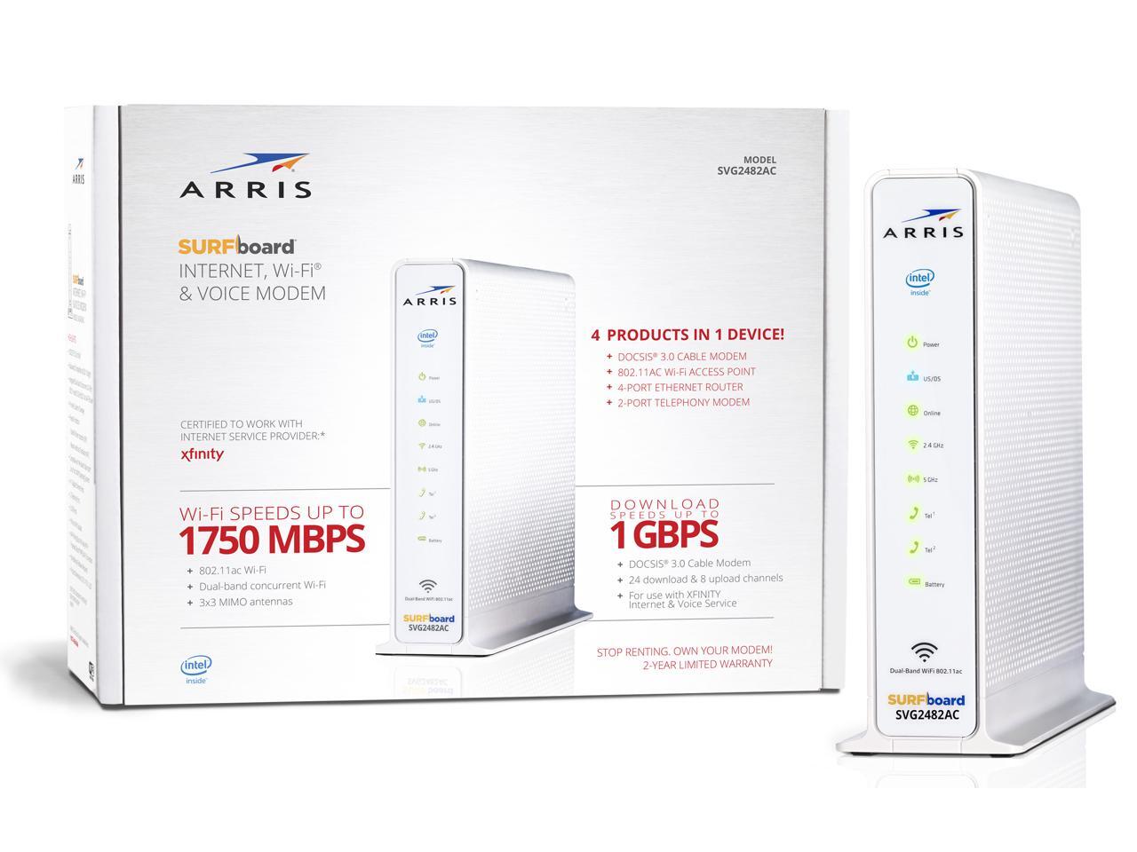 ARRIS SVG2482AC SURFBoard Internet, Wi-Fi & Voice Modem | eBay
