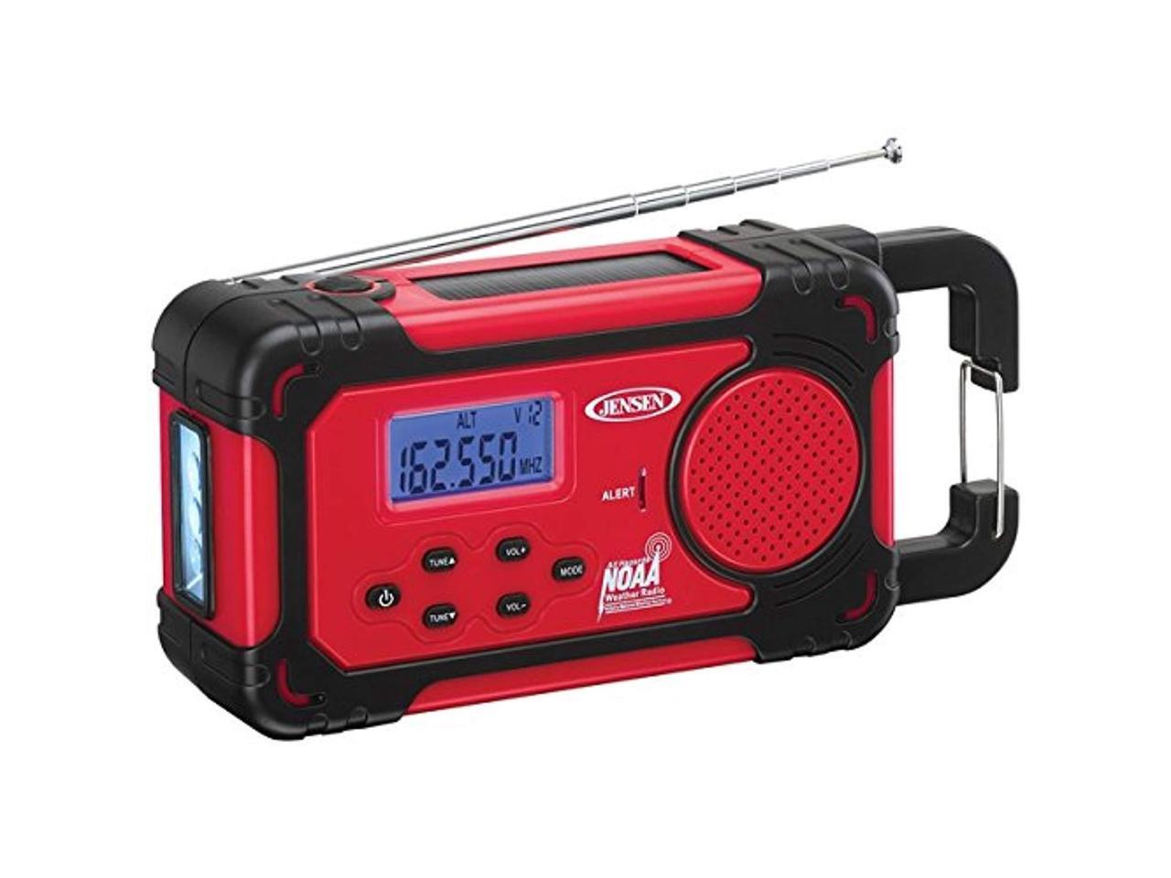 JENSEN JEP750 AM/FM Weather Band Clock Radio with 4Way Power & Built