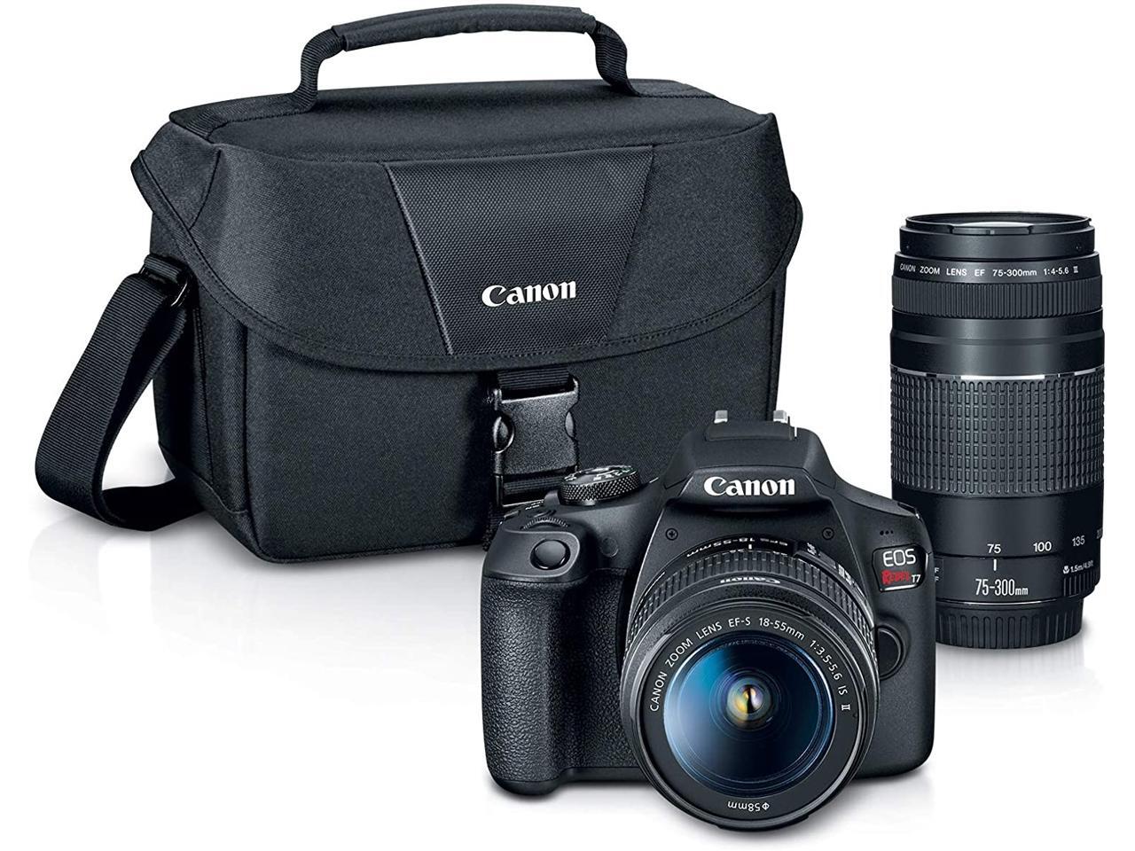 Canon EOS Rebel T7 DSLR Kamera mit EF18-55mm + EF 75-300mm Doppelzoom Kit - Bild 10 von 12