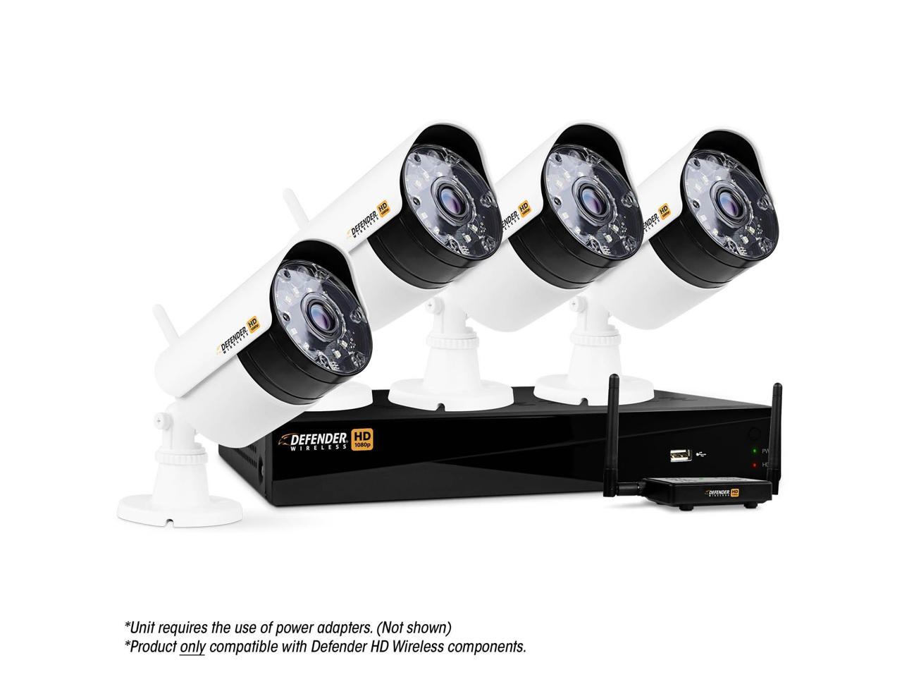Defender Wireless HD 1080p 4 Channel 1TB DVR Security System with Smart