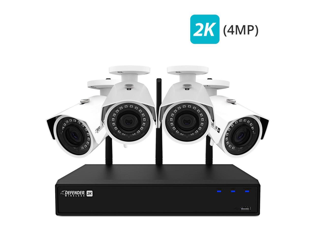 Defender 2K (4MP) Wireless 4 Channel 1TB NVR Security System with