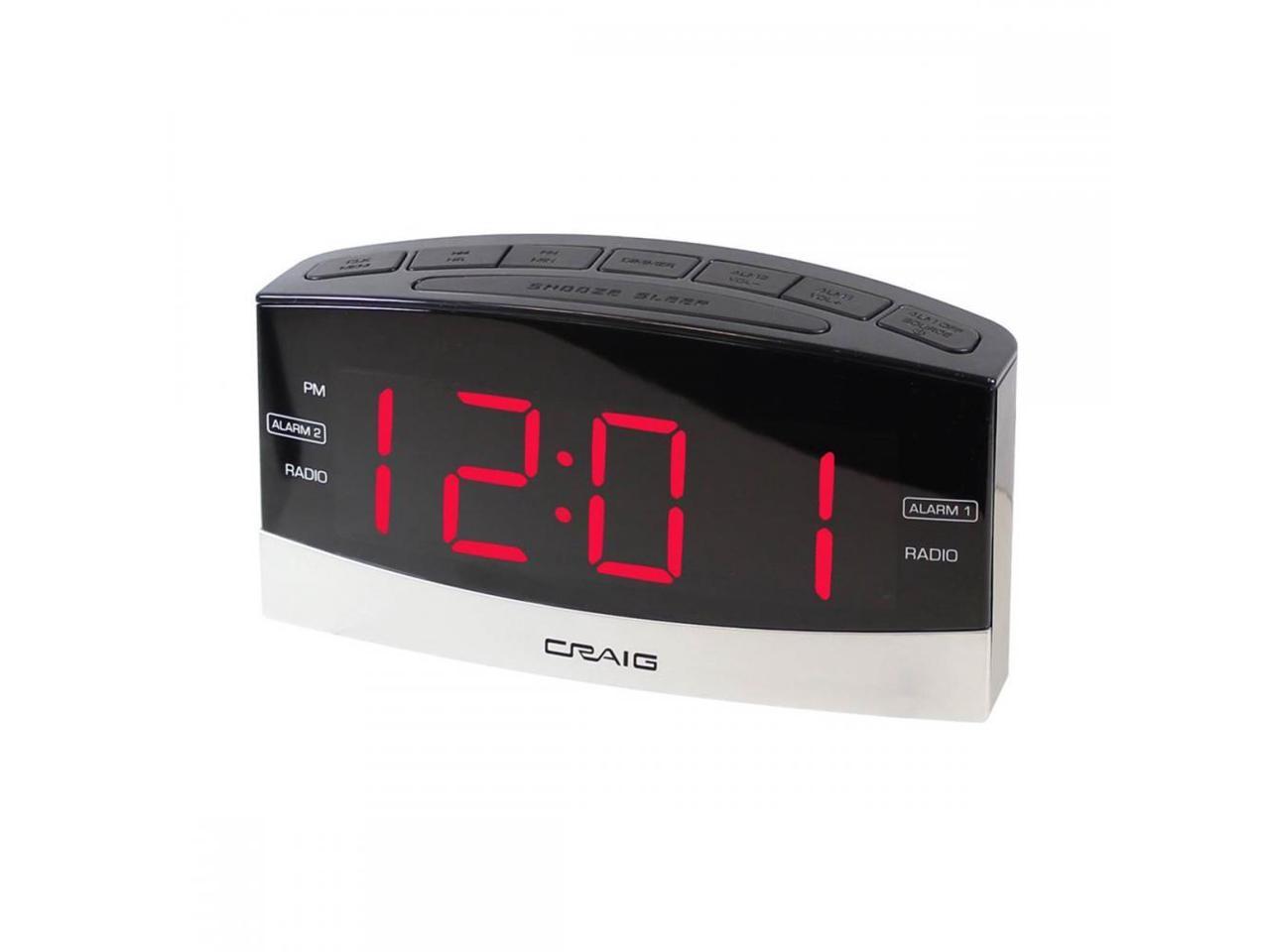 Craig Electronics Dual Alarm Clock Radio with Bluetooth & 1.8" LED