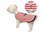 Cute and Stripy Dog Sailor Shirt with Ruffles XS