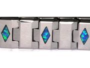 8 x 1 3 Tungsten Carbide Bracelet with inlays of Blue Precious Opal
