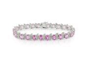 Created Pink Sapphire Bracelet Silver I3 Length inches 7.25