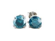 1ct Blue Diamond Stud Earrings in 14k White Gold