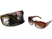 Ed Hardy EHS 053 TIGER MOUTH OPEN Sunglasses Brown