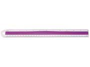 Acme United Corporation 15501 Westcott Plastic Ruler with Rubber Finger Grip 12in Asst