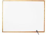 Classic Melamine Whiteboard 48 x 36 Oak Finish Frame
