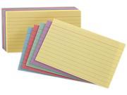 Tops Pendaflex 35810 Ruled Index Cards 5 x 8 Blue Violet Canary Green Cherry 100 per Pack