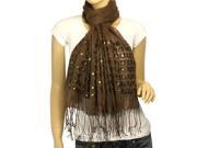 Linen Fashion Hand Embroidered Flowers Rivets Long Scarf Shawl Brown Various colors