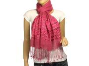 Linen Fashion Hand Embroidered Flowers Rivets Long Scarf Shawl Magenta Pink Various colors