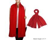 Wheat Ear Fashion Cashmere Feel Knitted Tassel Ends Long Scarf Red