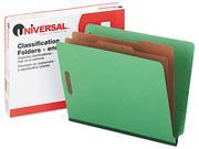 Universal 10317 Pressboard End Tab Folders Letter 6 Section Green 10 box