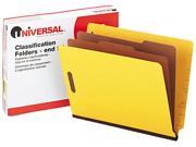 Universal 10319 Pressboard End Tab Classification Folders Ltr 6 Section YW 10 box