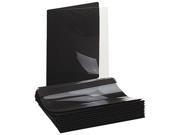 Universal 56116 Plastic Report Cover Tang Clip Letter 1 2 Capacity Clear Black 25 per Box