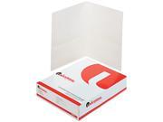 Universal 56604 Two Pocket Portfolio Embossed Leather Grain Paper White