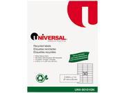 Universal 80101GN Laser Printer Permanent Labels Recycled 2 5 8 x 1 White 300 per Pack