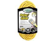 Coleman Cable 01288 50 16 3 Polar Solar® Outdoor Extension Cord With Lighted End