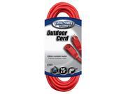 Coleman Cable 02407 25 14 3 Red Extension Cord