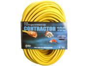 Coleman Cable 02589 100 12 3 Yellow Extension Cord