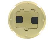 Hubbell Raco 6239BP Brass Plated Concealed Receptacle Floor Box Kit