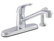 LDR 952 12325CP Single Handle Exquisite Kitchen Faucet With White Side Spray Chrome