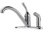 DELTA 300 DST Classic Single Handle Kitchen Faucet with Side Sprayer Chrome