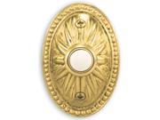 Heathco 873 PW Polished Brass Oval Sunburst Doorbell