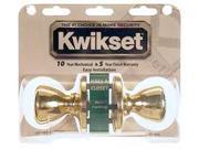 Kwikset 92001 280 Polished Brass Tylo Knob Passage Set