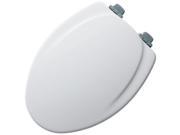 Mayfair 130CHSL 000 Designer Series Wood Toilet Seat with Chrome Whisper Close Hinges Elongated White
