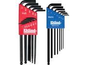 Eklind 13218 Ball End Hex Keys Standard Metric 18 Piece Set