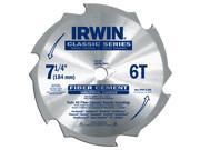 Irwin 15702 7 1 4 6 Tooth Fiber Cut Cement Board Saw Blade