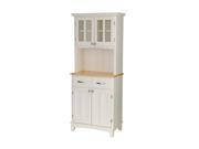 Home Styles 5001 0021 12 White Buffet Server with Natural Wood Top and Hutch