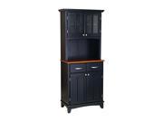 Home Styles 5001 0046 42 Black Buffet Server with Cottage Oak Top and Two Door Hutch