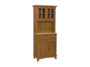 Home Styles 5001 0061 62 Cottage Oak Buffet Server with Natural Wood Top and Cottage Oak Two Door Hutch