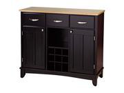 Home Styles 5100 0041 Black Buffet Server with Natural Wood Top